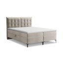Pelēkbrūna atsperu gulta ar veļas kasti 160x200 cm Mikana – Makamii