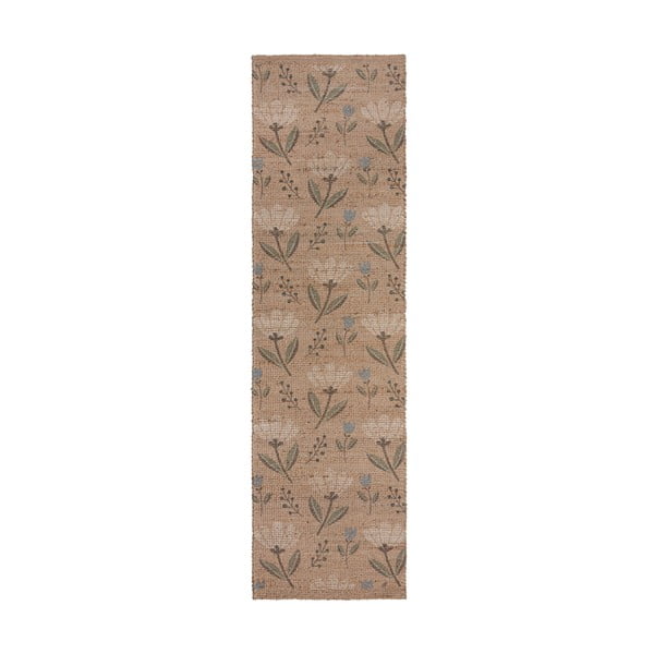 Dabīga toņa ar rokām darināts celiņa paklājs no džutas maisījuma 60x230 cm Arriana – Flair Rugs