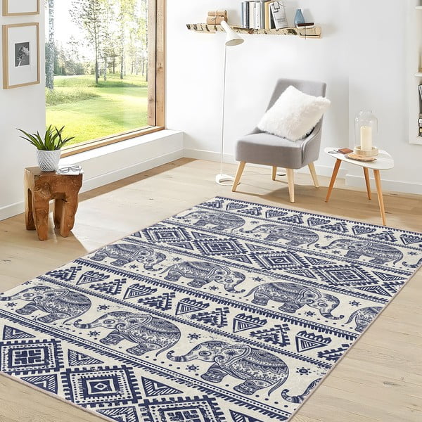 Zils mazgājams celiņa paklājs 80x200 cm Elephant – Mila Home-image-4