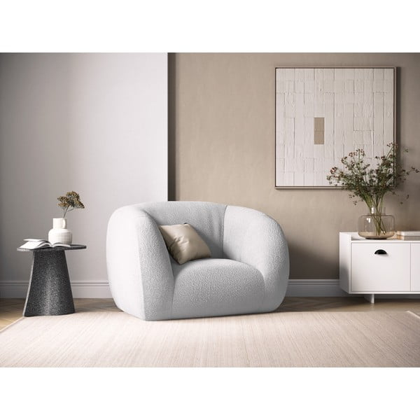 Gaiši pelēks atpūtas krēsls no buklē auduma Essen – Cosmopolitan Design-image-1