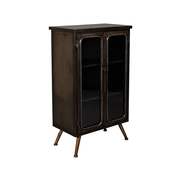 Melna metāla vitrīna 60x100x35 cm Denza – Dutchbone-image-2