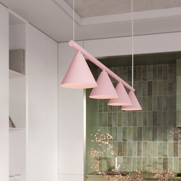 Rozā tērauda piekaramā lampa Zylo – Sollux-image-1