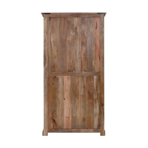 Brūns mango masīvkoka drēbju skapis 190x45 cm Maneesh – Støraa-image-3