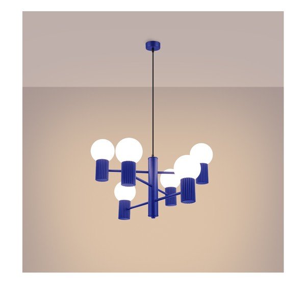 Zila piekaramā lampa ar stikla abažūru Orbital – Sollux-image-4