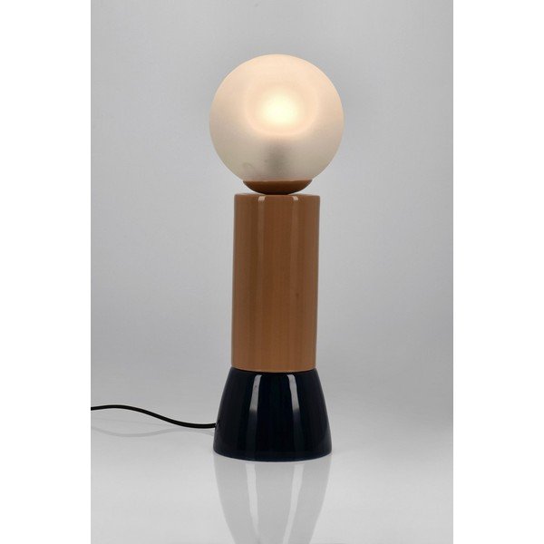 Metāla galda lampa ar stikla abažūru (augstums 47 cm) Malton – Bizzotto-image-1