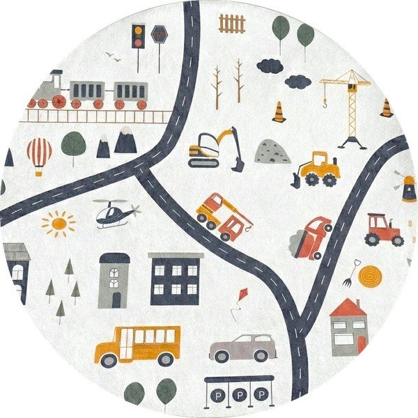 Mazgājams bērnu rotaļu paklājs ø100 cm World Around Me – Mila Home