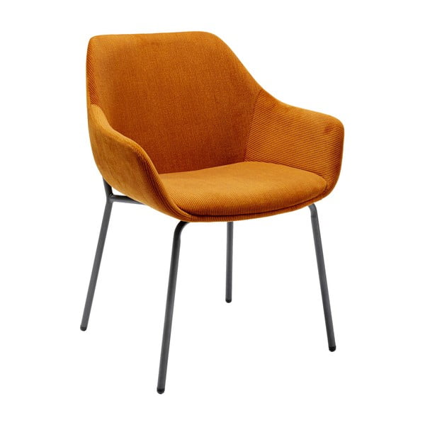 2 oranžu samta krēslu komplekts ar roku balstiem Kare Design Avignon
