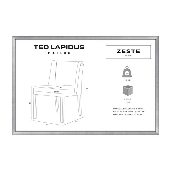 Zaļš krēsls ar melnām dižskābarža koka kājām Ted Lapidus Maison Zeste-image-3