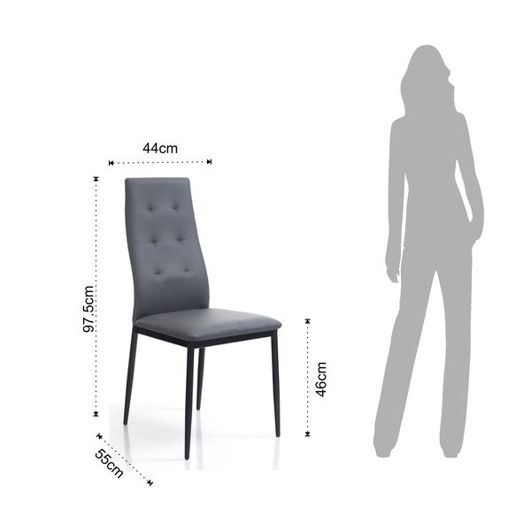 Pelēki pusdienu krēsli (2 gab.) Nina – Tomasucci-image-2