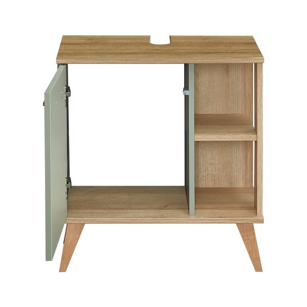 Zaļš ozolkoka imitācijas skapītis zem izlietnes Set 963 - Pelipal-image-3