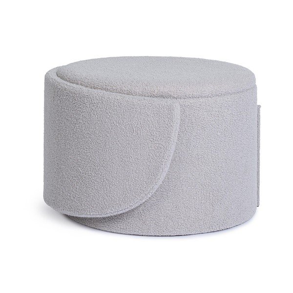 Gaiši pelēks pufs no buklē auduma Anthea – Yes Everyday-image-3