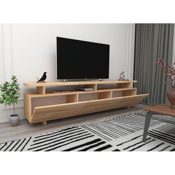 Dabīga toņa TV galdiņš no priedes koka 174x52 cm Natural – Kalune Design-image-2