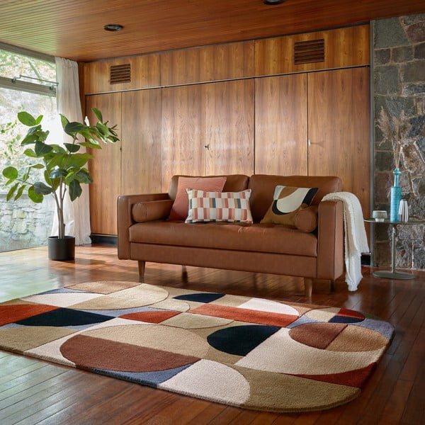 Terakotas oranžs ar rokām darināts vilnas paklājs 160x230 cm Mia Arch – Flair Rugs-image-1