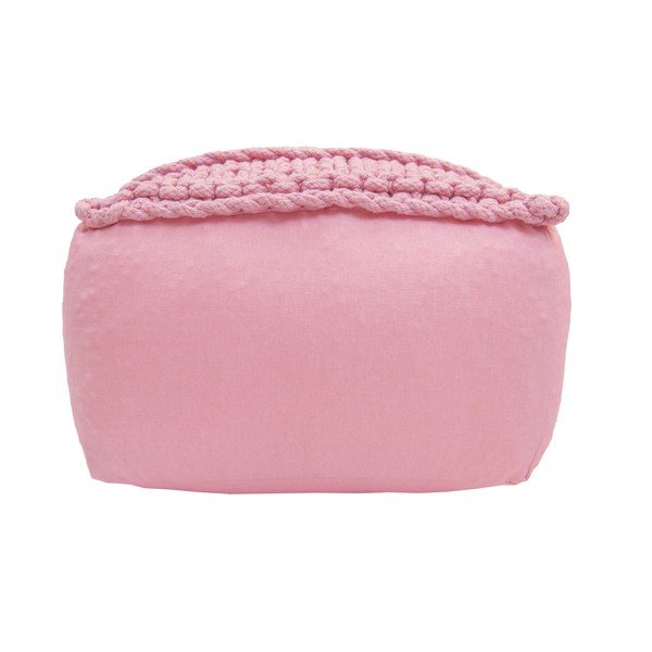 Bērnu rozā ar rokām darināts pufs Nattiot Neo-image-1