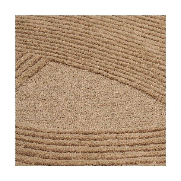 Tumša dabīga toņa ar rokām darināts vilnas paklājs 160x230 cm Pune – House Nordic-image-3