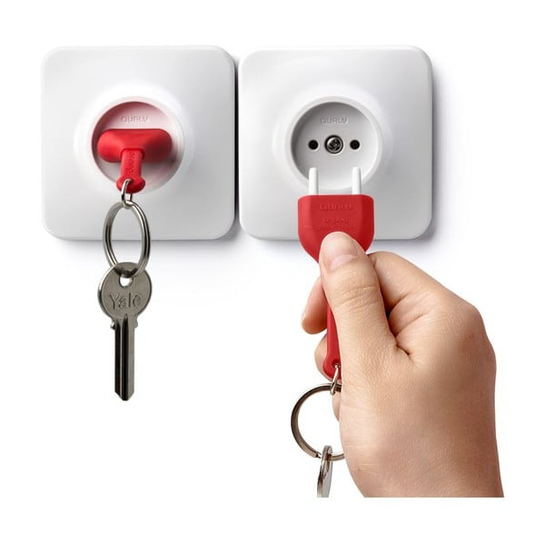Qualy atslēgu piekariņš ar sarkanu atslēgu piekariņu