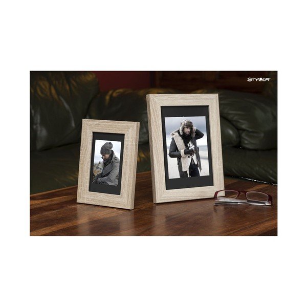 Gaiši brūns fotorāmis ar melnu stiprinājumu Styler Narvik, 40 x 50 cm