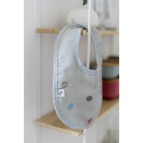 Pelēks muslīna bērnu priekšautiņš Kindsgut Dots-image-1
