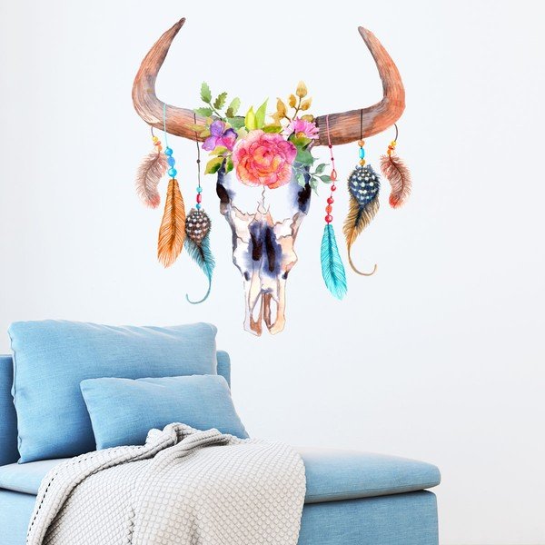 Sienas uzlīme Ambiance Boho Buffalo Head-image-1