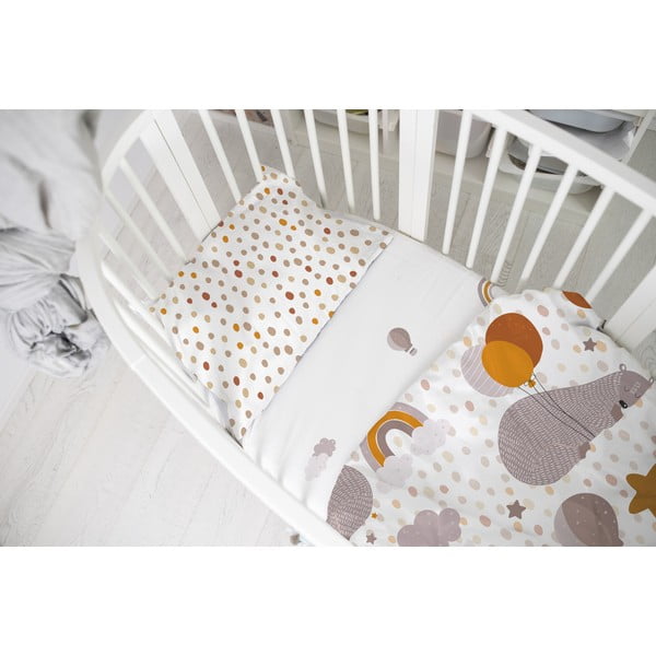 Bērnu gultiņas palags no kokvilnas satīna 120x60 cm Balloon Dreaming - Butter Kings-image-1