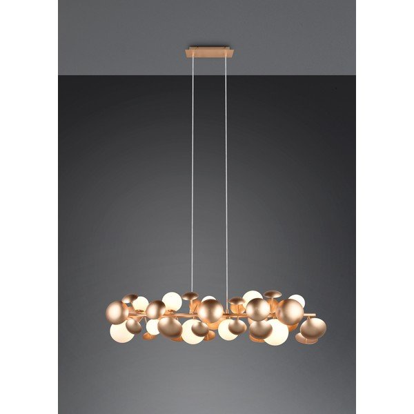 Balta/zelta krāsas piekaramā lampa ar stikla abažūru Bubble – Trio Select-image-2