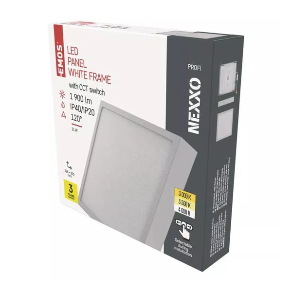 Balta LED griestu lampa 22.5x22.5 cm Nexxo – EMOS-image-1