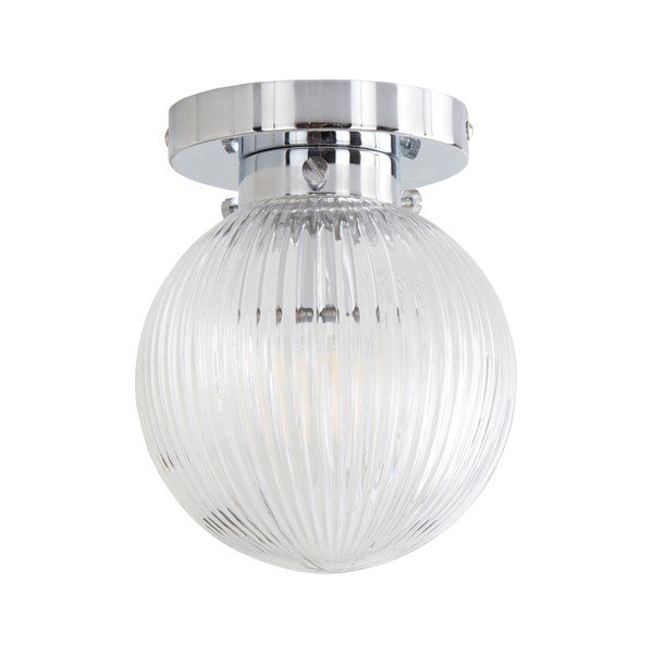 Spīdīgas sudraba krāsas stikla griestu lampa ø 15 cm Tink – Jotex