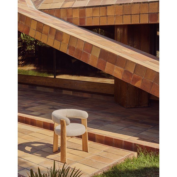 Bēšs polsterēts dārza krēsls Granite – Kave Home-image-3