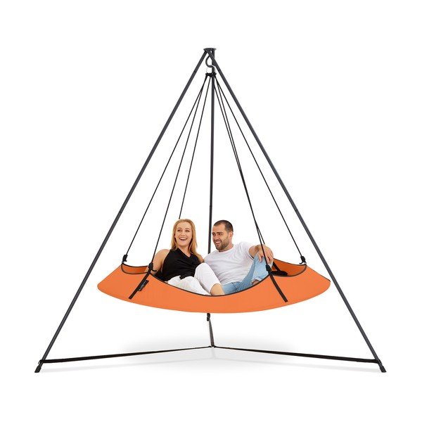 Oranžas dārza šūpoles ar statīvu – Hangout Pod-image-2