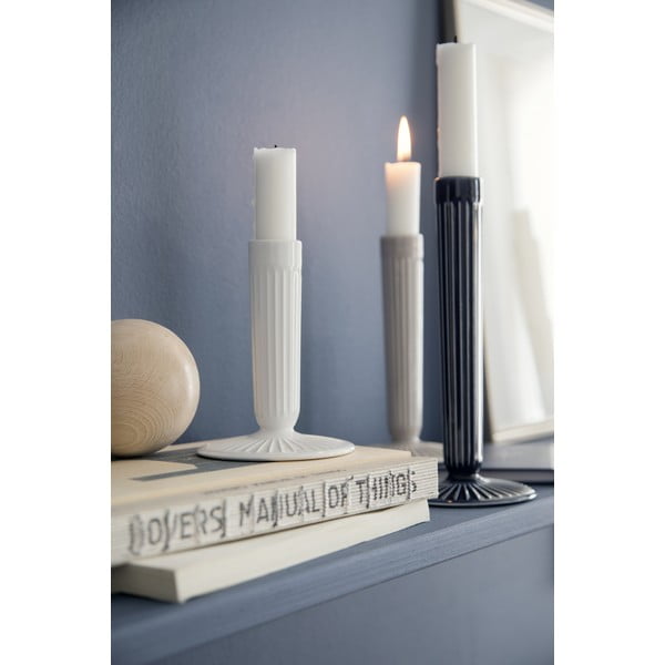 Balts keramikas svečturis Kähler Design Hammershoi, augstums 12 cm-image-1