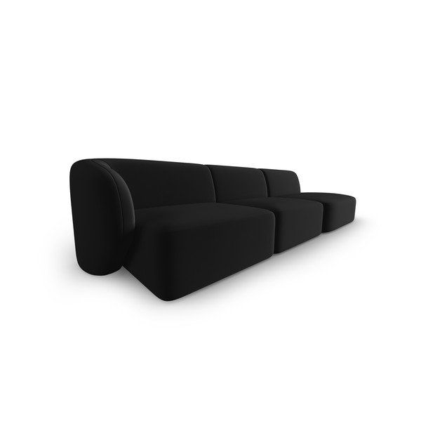 Melns samta dīvāns ar kreiso stūri 311 cm Paolo – Milo Casa-image-2