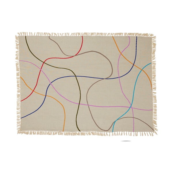 Smilškrāsas kokvilnas pleds 200x140 cm Outline - Hübsch