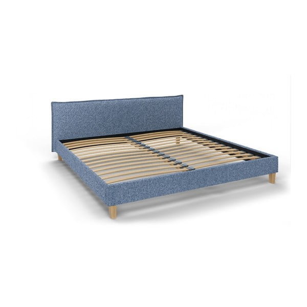 Zila mīksta divvietīga gulta ar režģi 200x200 cm Tina – Ropez