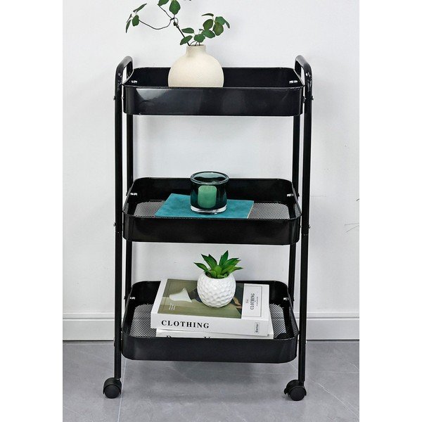 Metāla servēšanas galdiņš uz riteņiem 29,5x41 cm Leiky – Yes Everyday-image-1