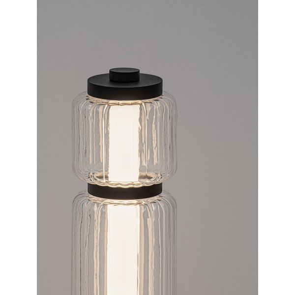 Matēti melna stikla LED stāvlampa (augstums 123 cm) Liesa – Nova Luce-image-3