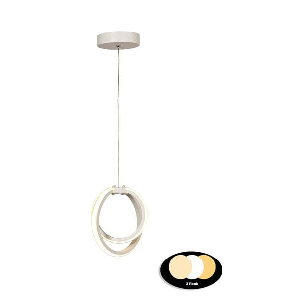 Balta metāla LED piekaramā lampa ø 25 cm Sezen – Squid Lighting-image-2