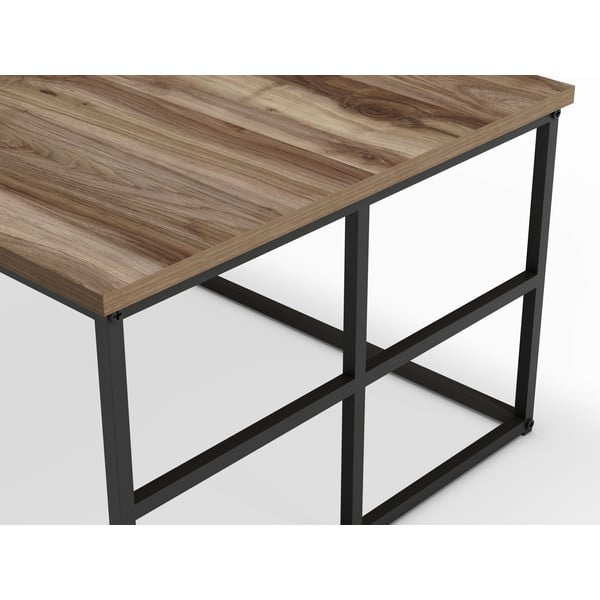 Dabīga toņa žurnālgaldiņš ar valrieksta koka imitācijas galda virsmu 60x100 cm Laila – Marckeric-image-4