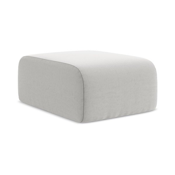 Gaiši pelēks samta kāju soliņš Lani – Makamii