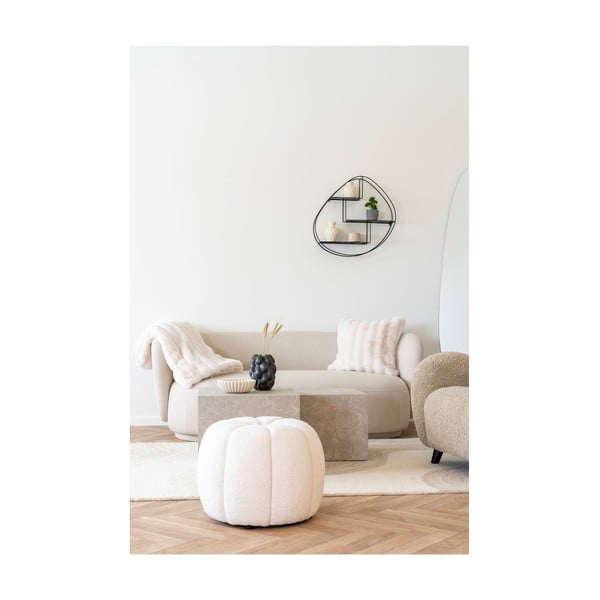 Krēmkrāsas pleds no mākslīgās kažokādas 130x180 cm Galena – House Nordic-image-1