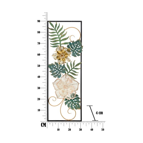 Mauro Ferretti Campur -A- metāla piekaramais dekors ar ziedu rakstu, 31 x 90 cm-image-2