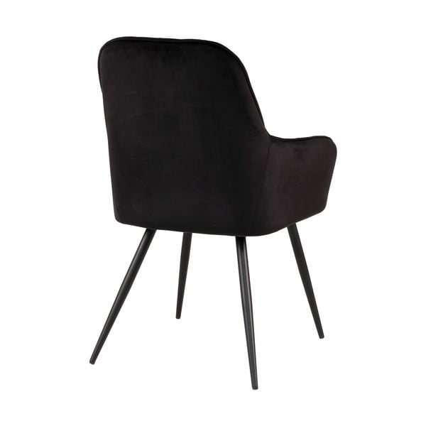 Melni polsterēti ēdamistabas krēsli ar roku balstiem (2 gab.) Harbo – House Nordic-image-4