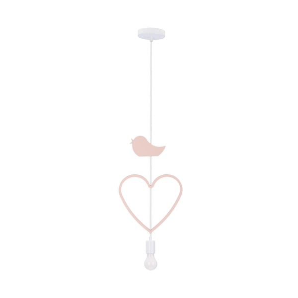 Balta/rozā bērnu lampa ar metāla abažūru Single – Candellux Lighting