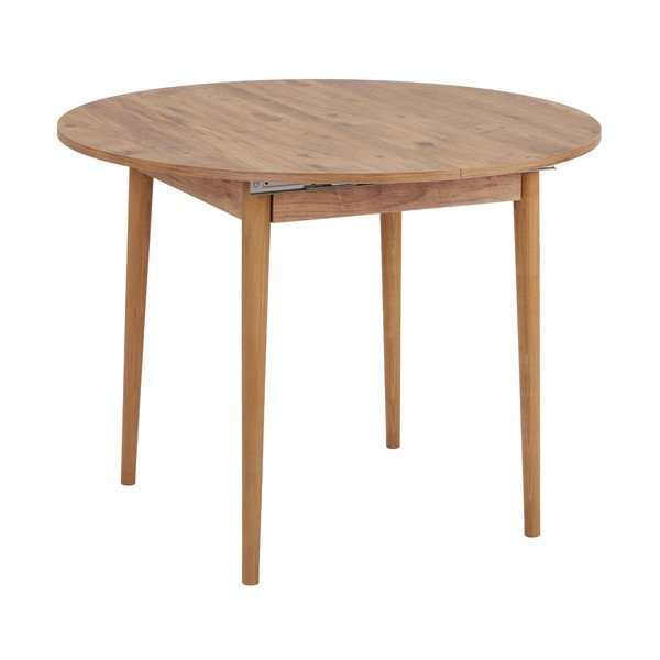 Apaļš izvelkams ēdamgalds ar papildu galda virsmu ar priedes koka imitāciju ø 100 cm Viona – Kalune Design