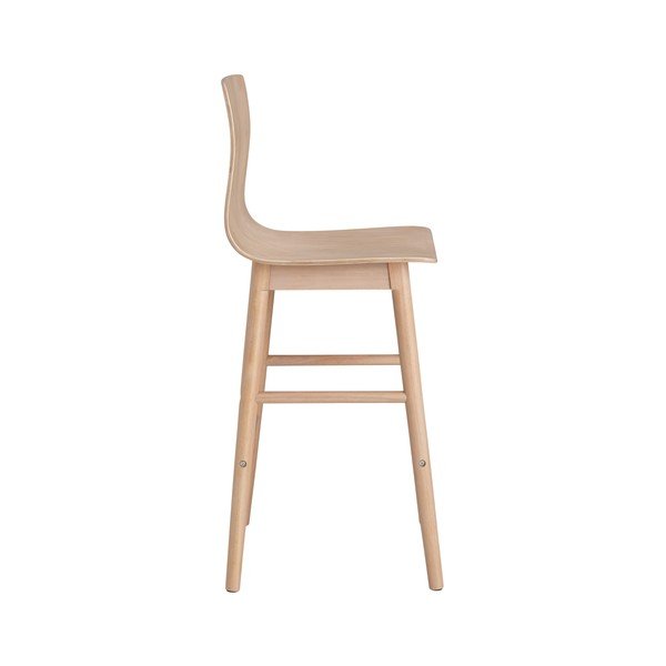 Dabīga toņa gumijkoka masīvkoka bāra krēsls (sēdekļa augstums 68 cm) Svensen – Ellos Home-image-3