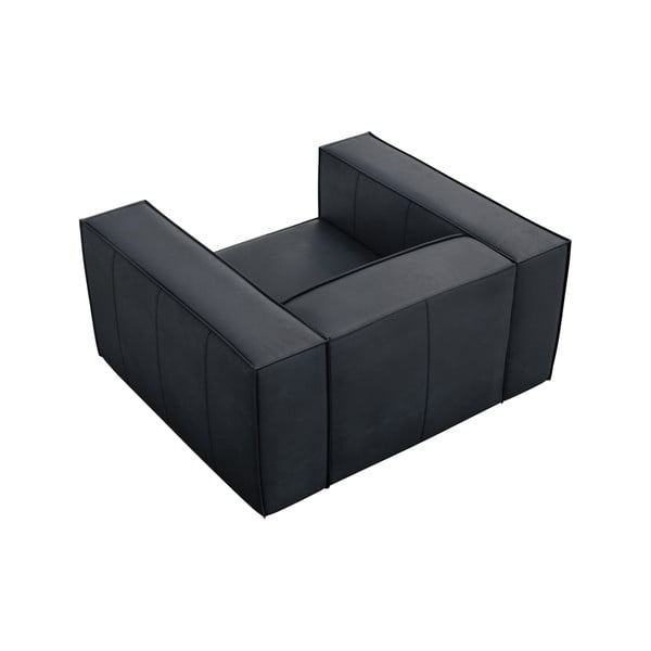 Tumši zils ādas atpūtas krēsls Madame – Windsor & Co Sofas-image-3