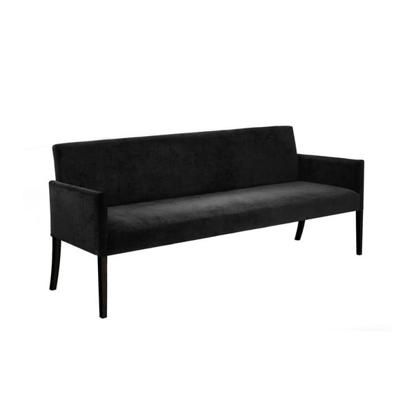 Melns dīvāns ar ozolkoka kājām Canett Annabella, garums 180 cm