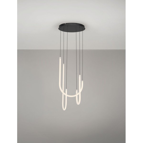 Balta/matēti melna tērauda LED piekaramā lampa ar regulējamu spilgtumu ar akrila stikla abažūru ø 41 cm Topaz – Nova Luce-image-4