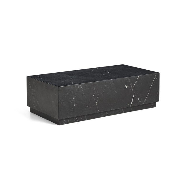 Melns marmora žurnālgaldiņš 50x100 cm Sorein – Kave Home