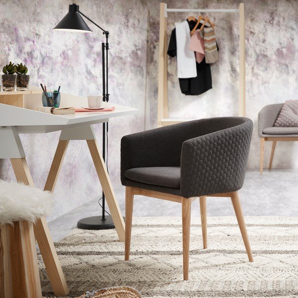Tumši pelēks ēdamistabas krēsls Kave Home Harmon-image-1