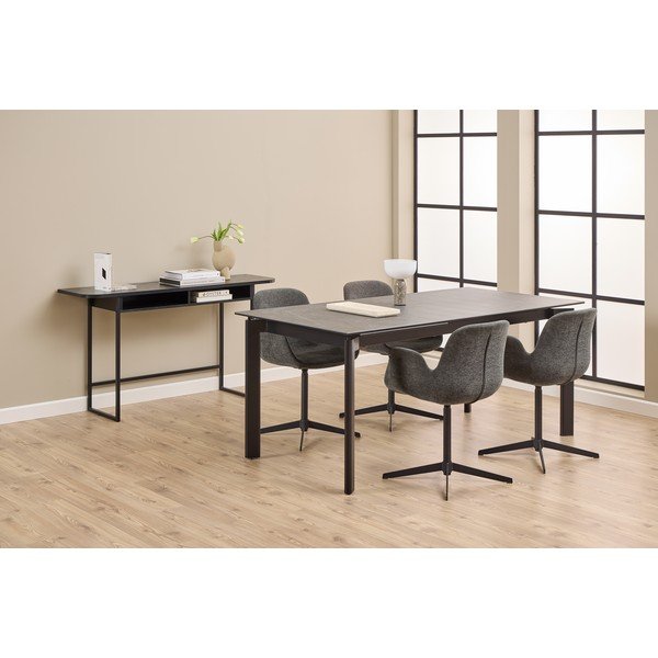 Melns konsoles galds ar oškoka imitāciju 40x140 cm Darlington – Actona-image-2